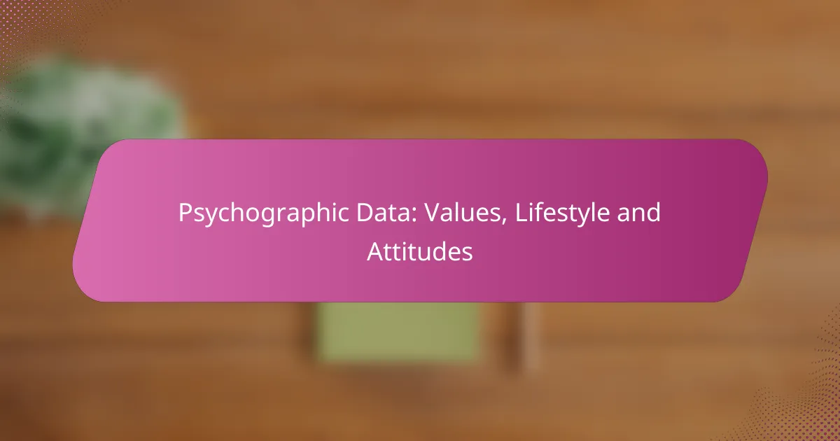 Psychographic Data: Values, Lifestyle and Attitudes
