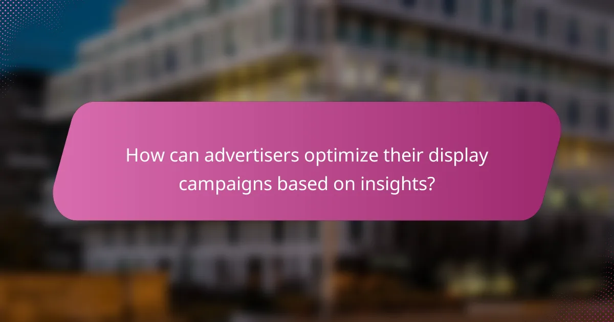 How can advertisers optimize their display campaigns based on insights?