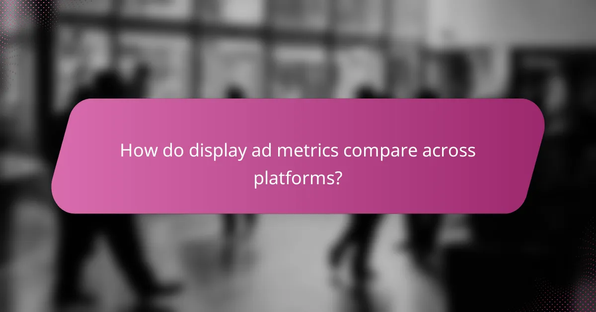 How do display ad metrics compare across platforms?