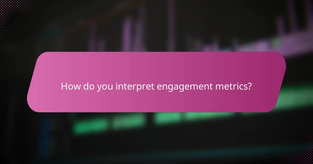 How do you interpret engagement metrics?