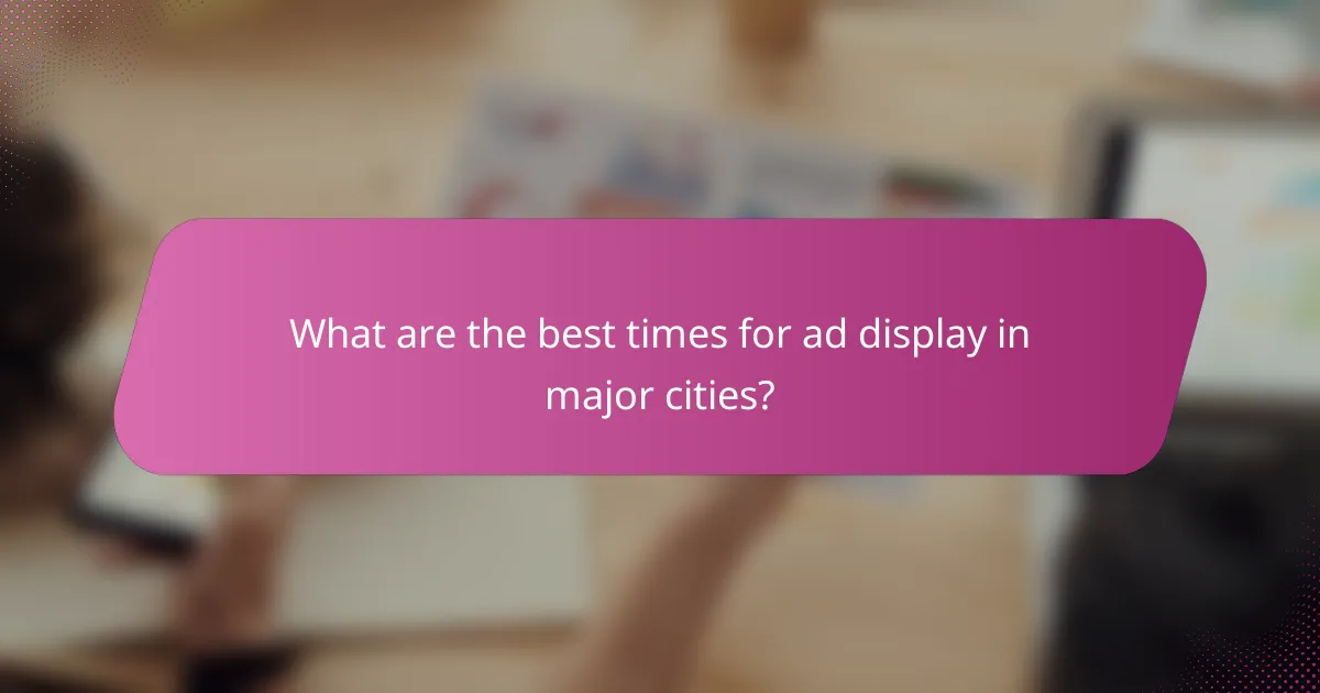 What are the best times for ad display in major cities?