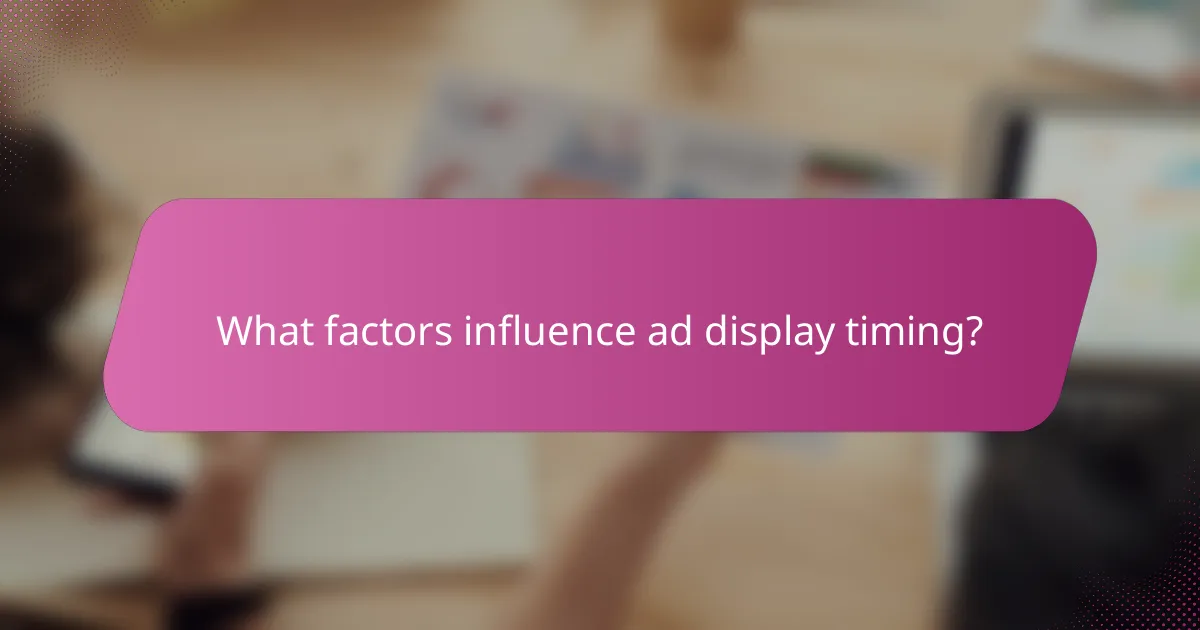 What factors influence ad display timing?