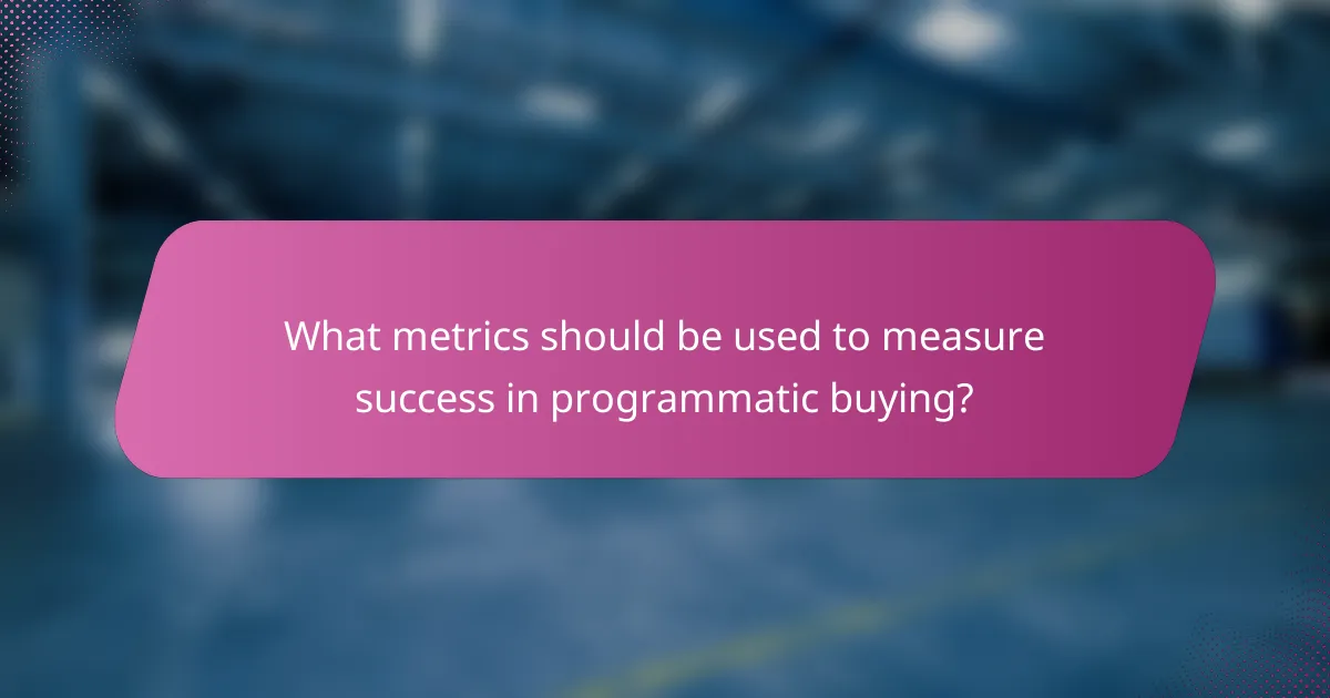 What metrics should be used to measure success in programmatic buying?