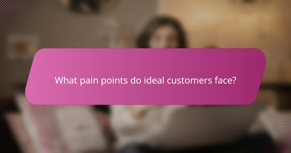 What pain points do ideal customers face?